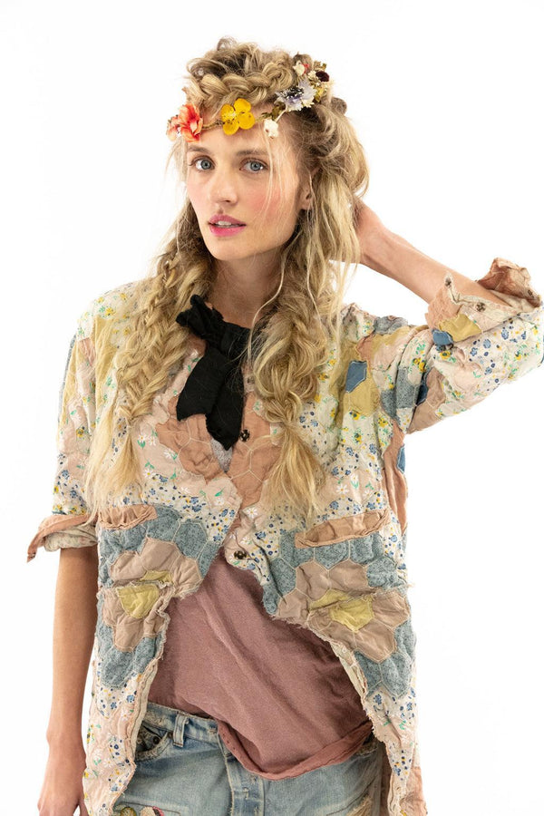 Emmelle Design Paint Brush Stretch Jacquard Open Front Jacket main image 0