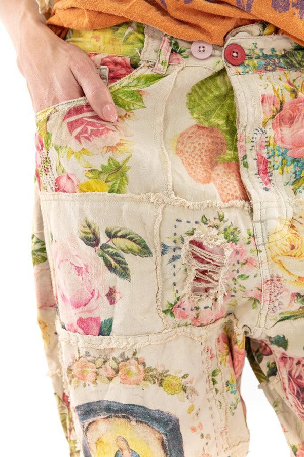 Pantalon Patchwork Arc-en-ciel Magnolia Pearl Madras 513 - Taille Unique, Style Mineur