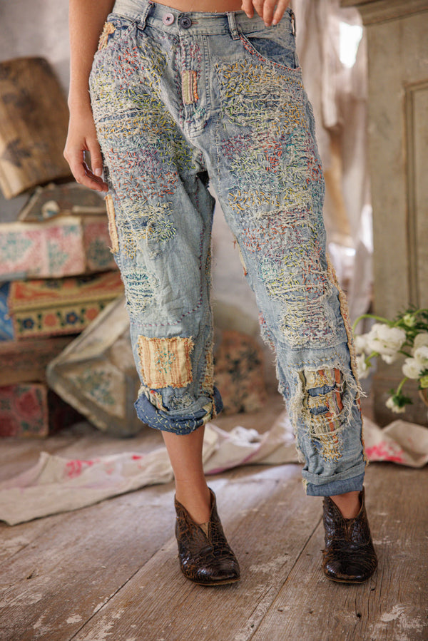 パンツ TC Magnolia loosefit pleats damage denim Baggy Tapered Jeans in Idarose Wash: Pleated Edition | Madewell