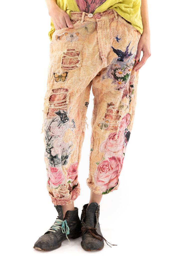 Floral Appliqué Miner Denims - Magnolia Pearl Clothing