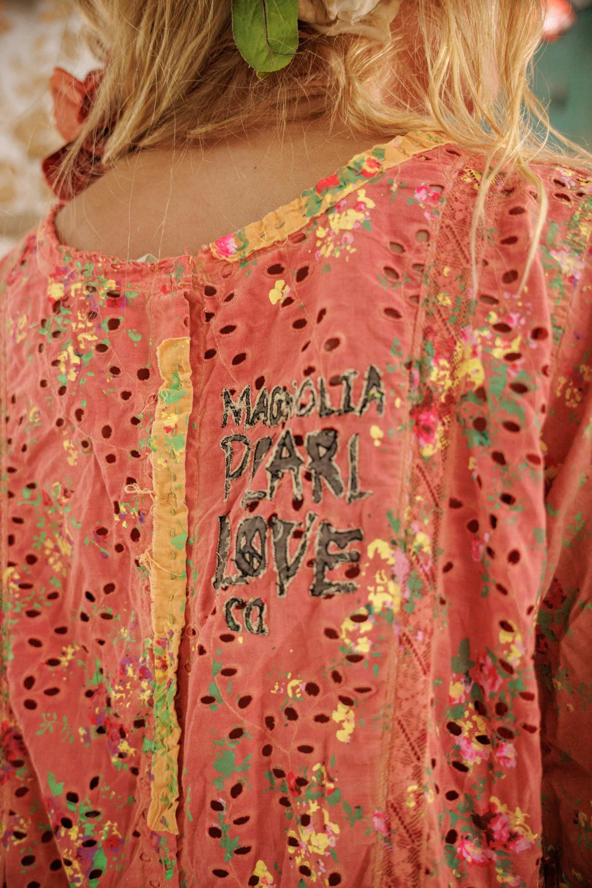 Kleid mit Blumenmuster und Ösen Calla Orange Mohn 