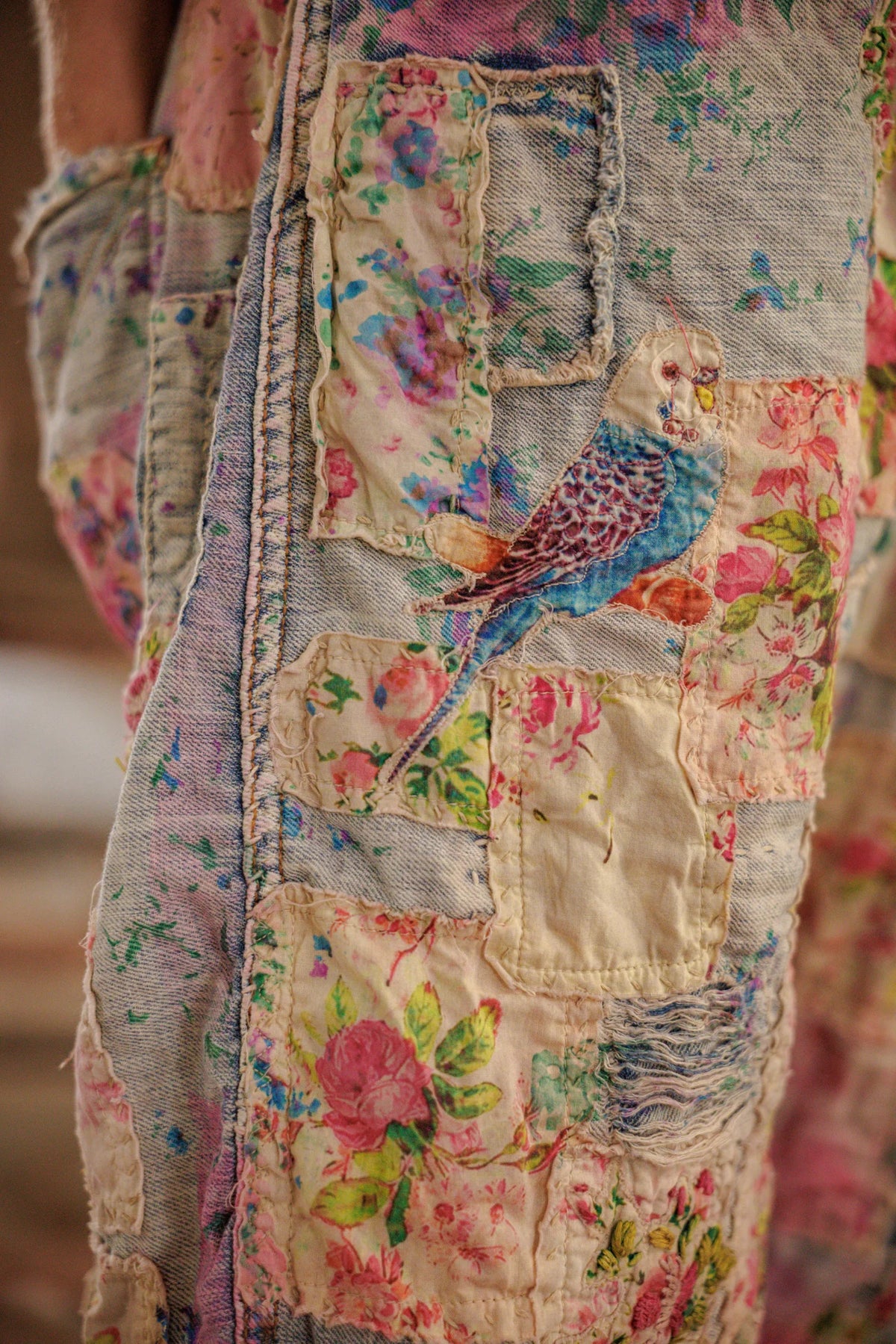 Floral Miner Denim Shorts