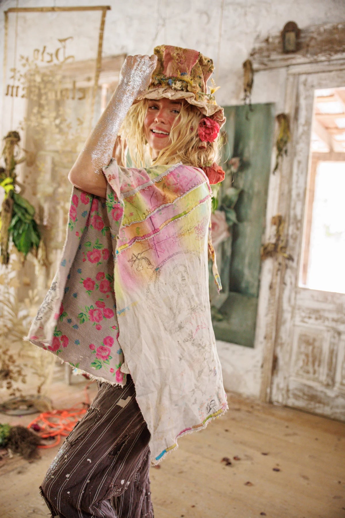 Damen Mary Poncho Gealtert 