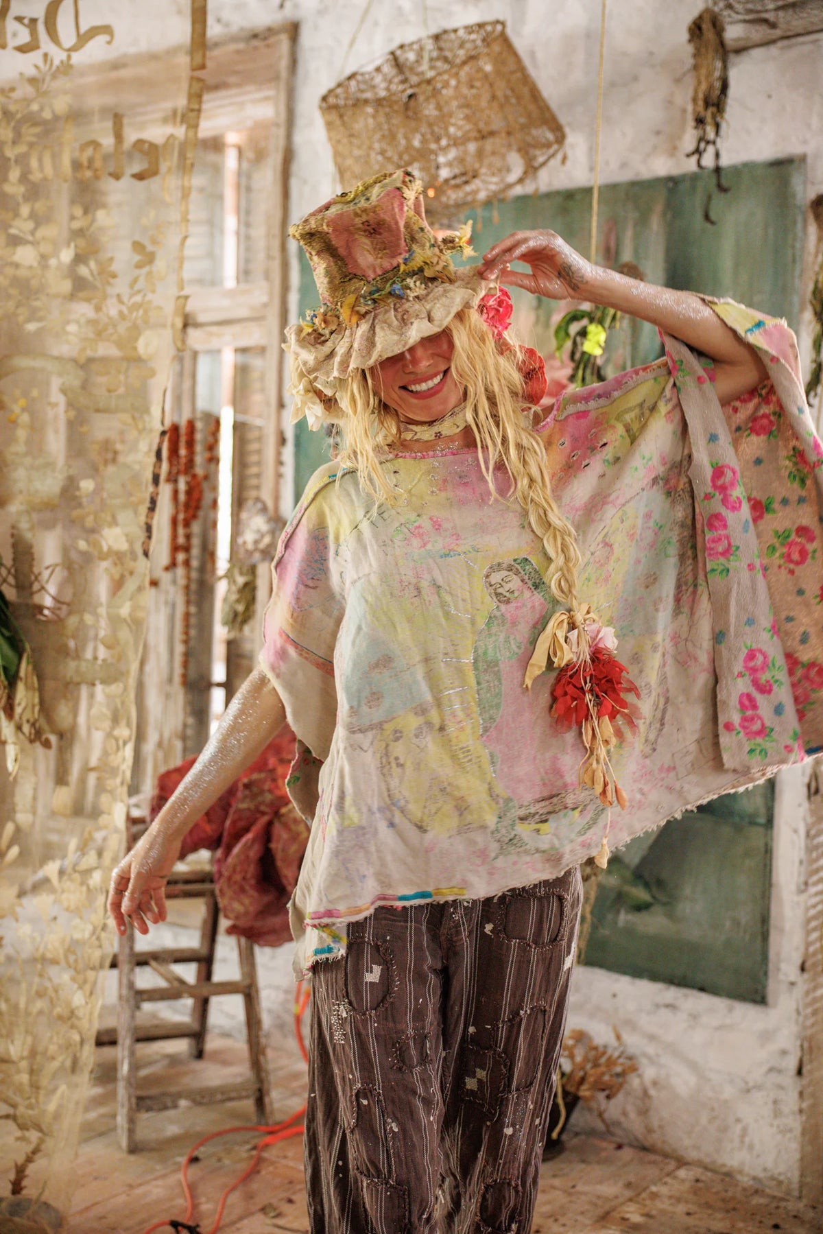 Damen Mary Poncho Gealtert 