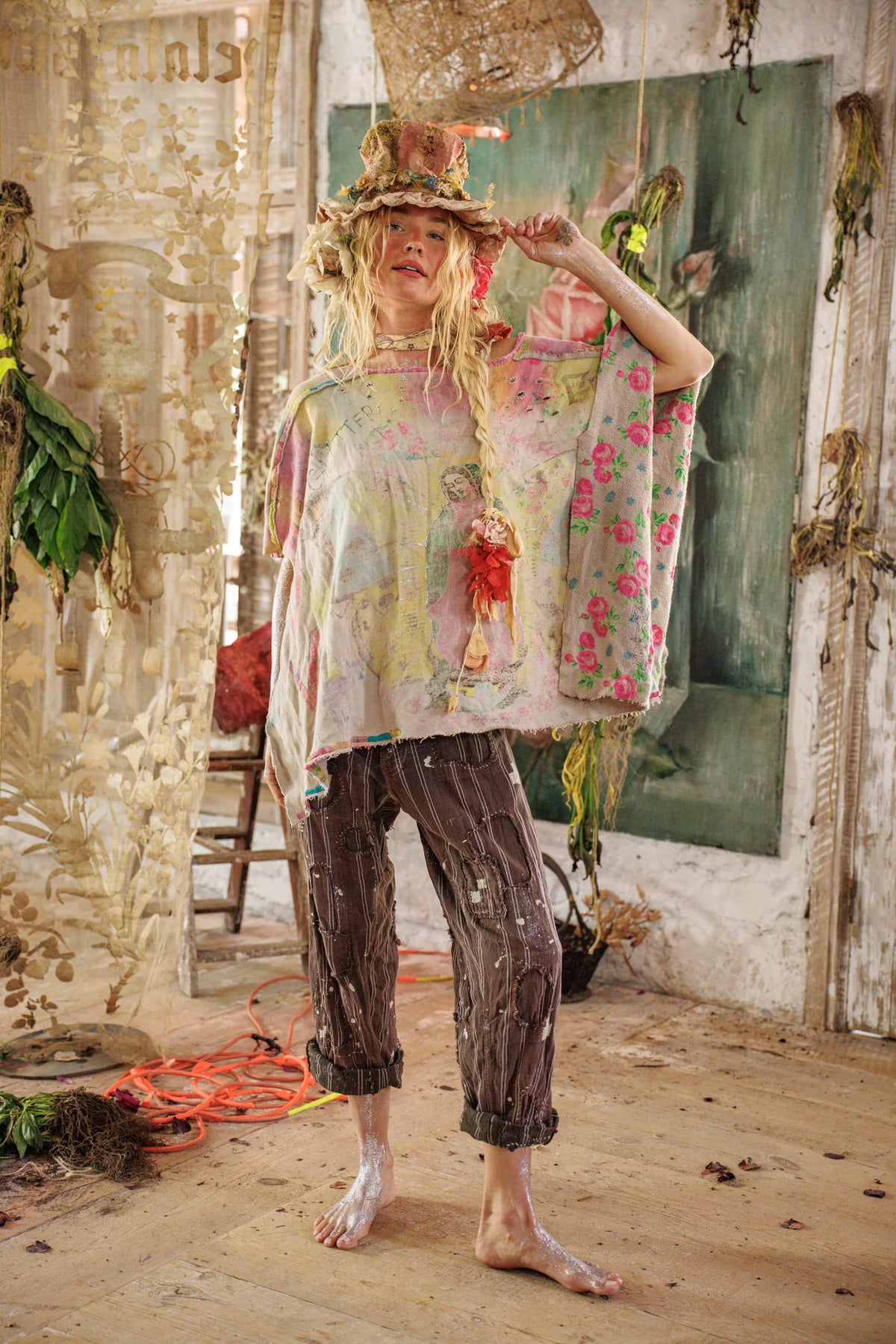 Damen Mary Poncho Gealtert 