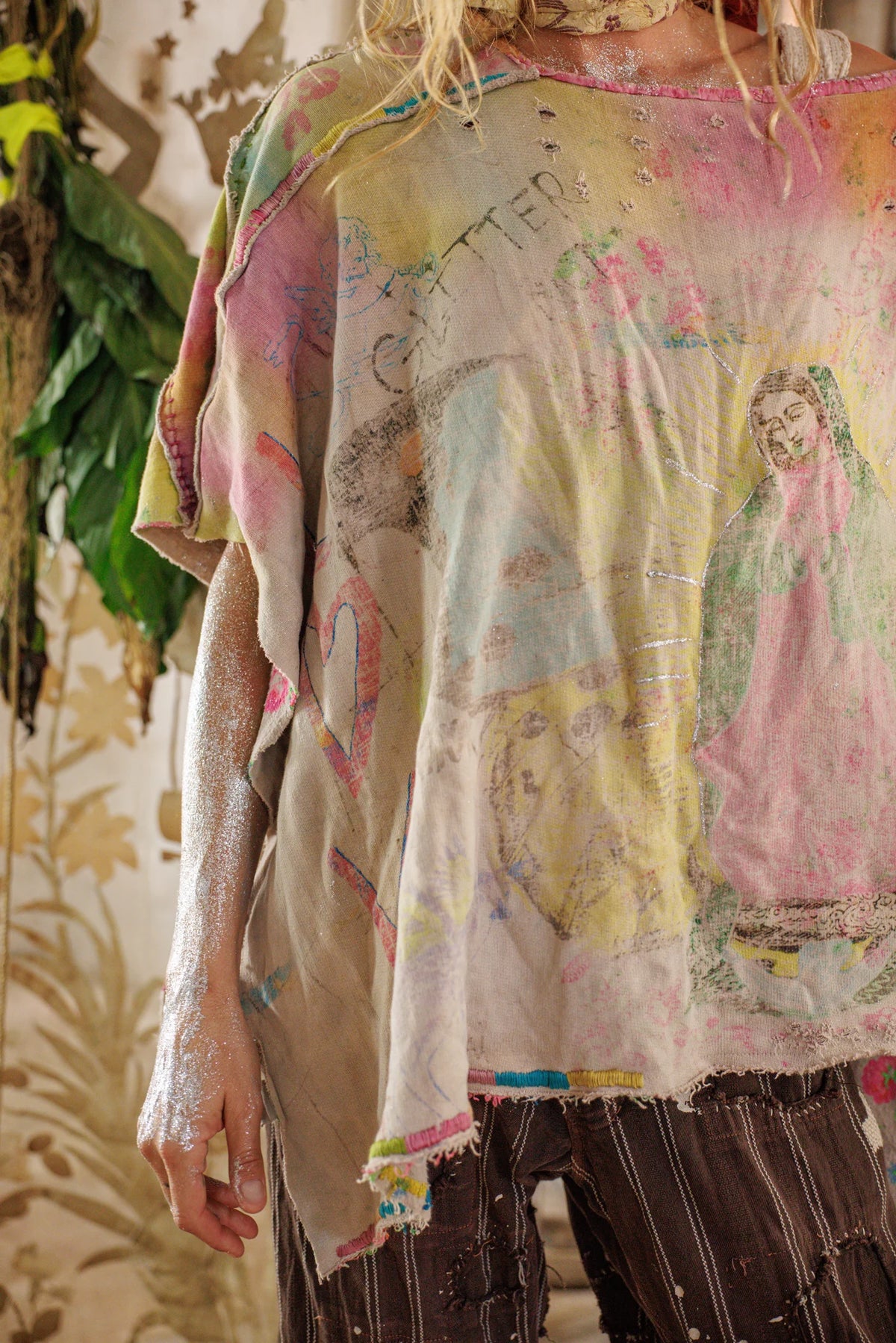 Damen Mary Poncho Gealtert 