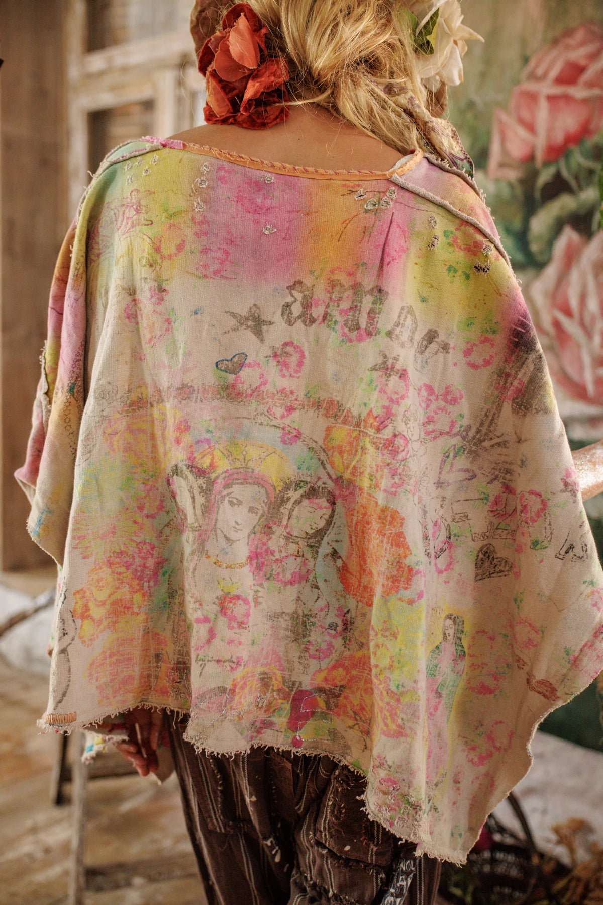 Damen Mary Poncho Gealtert 