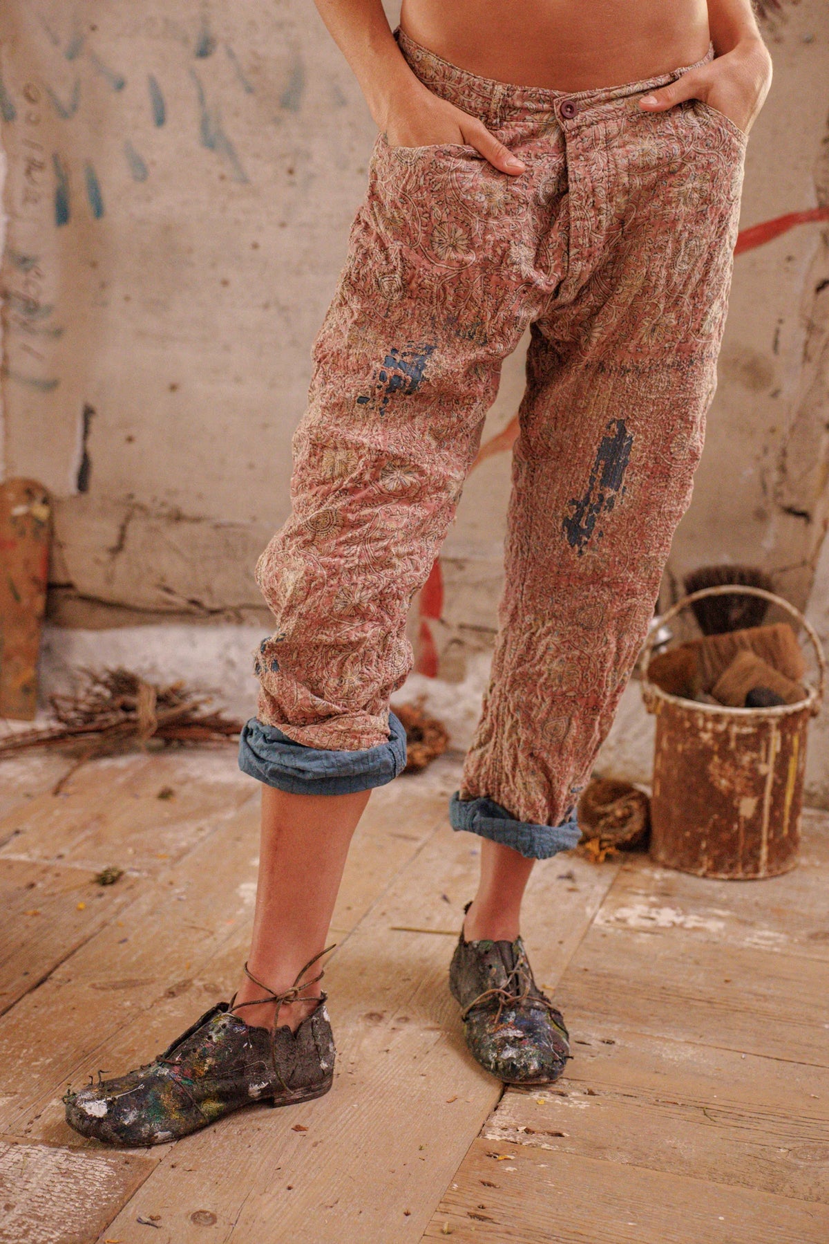 Quilted Blockprint Roe Pants