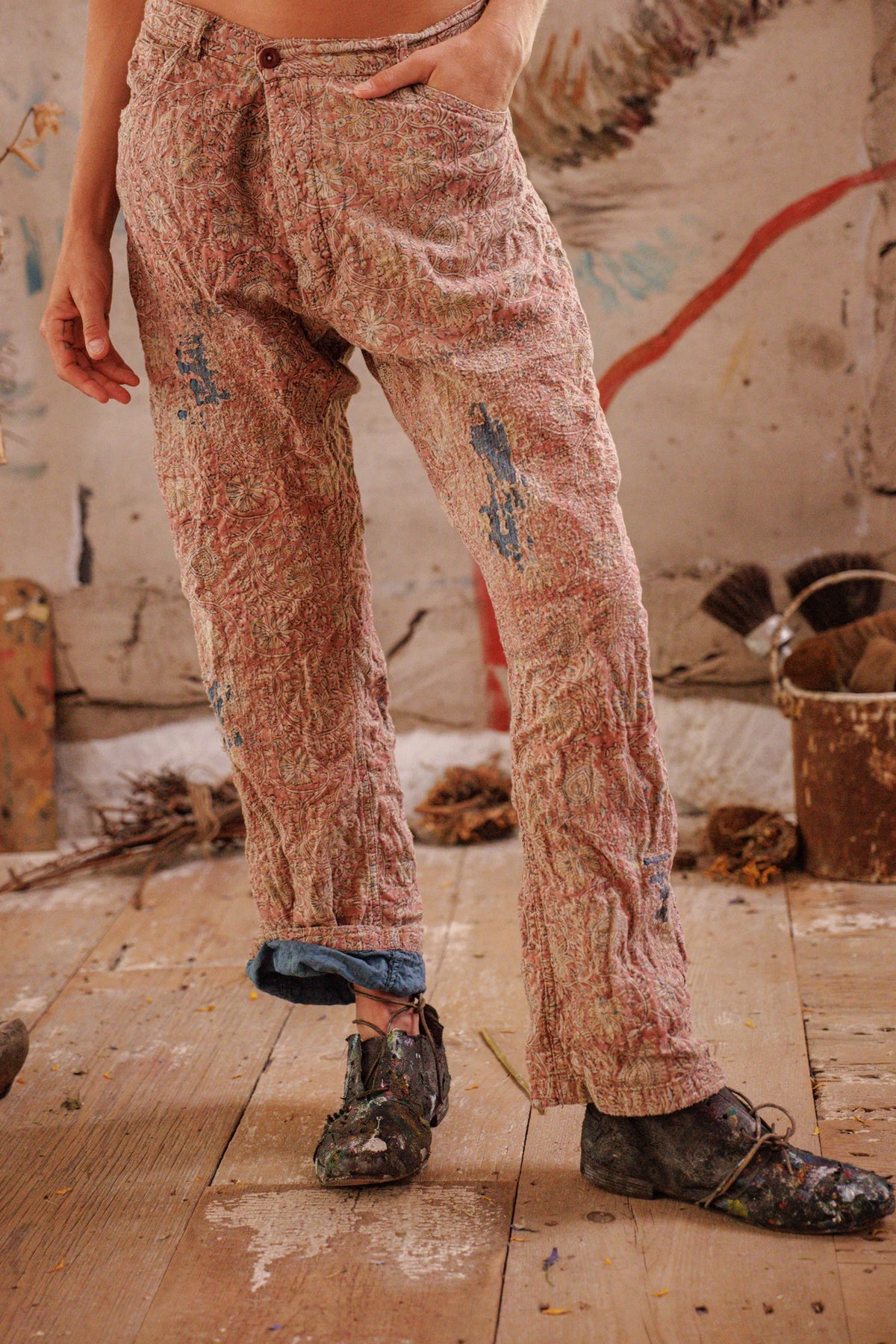 Quilted Blockprint Roe Pants