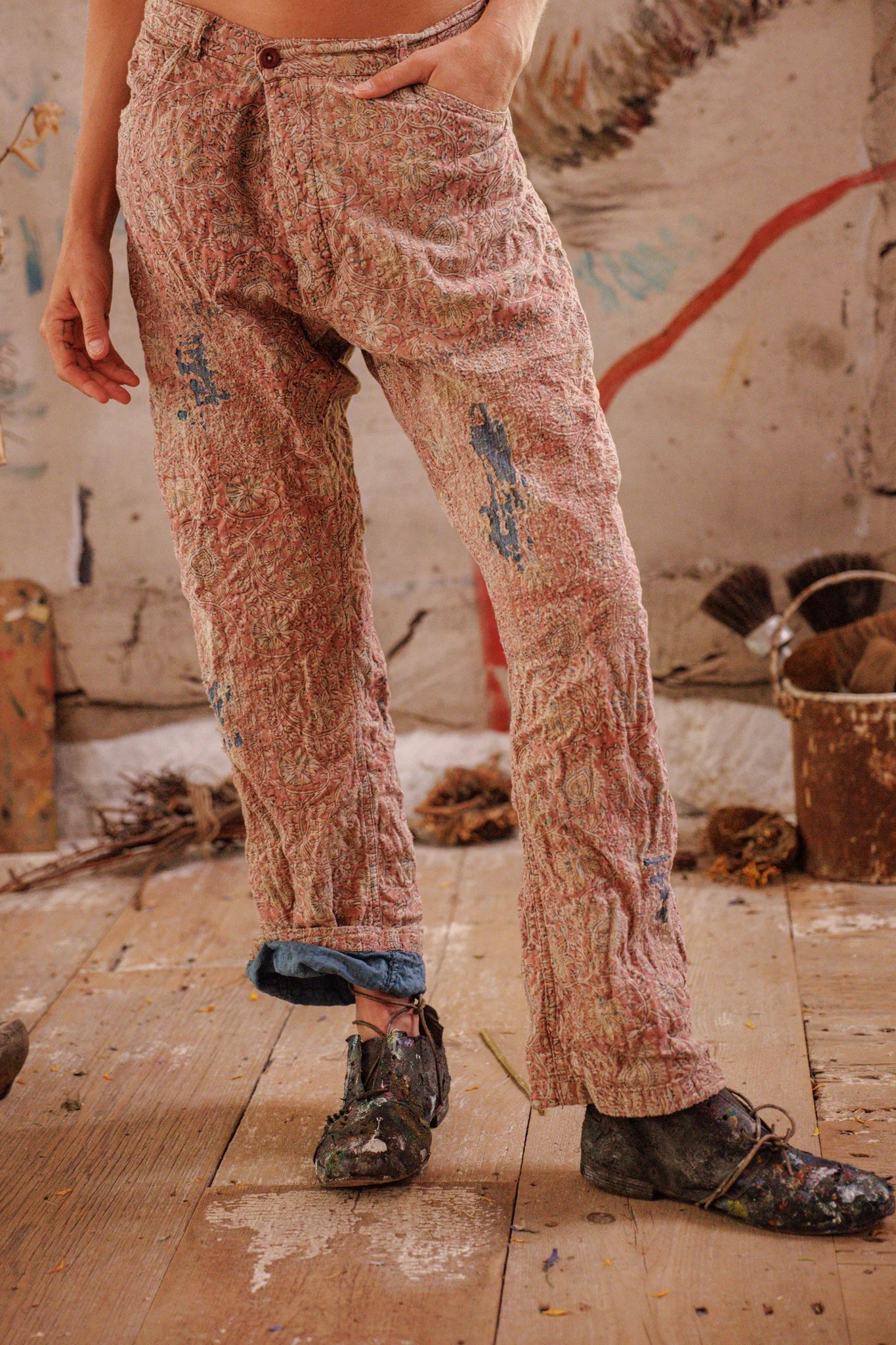 Quilted Blockprint Roe Pants