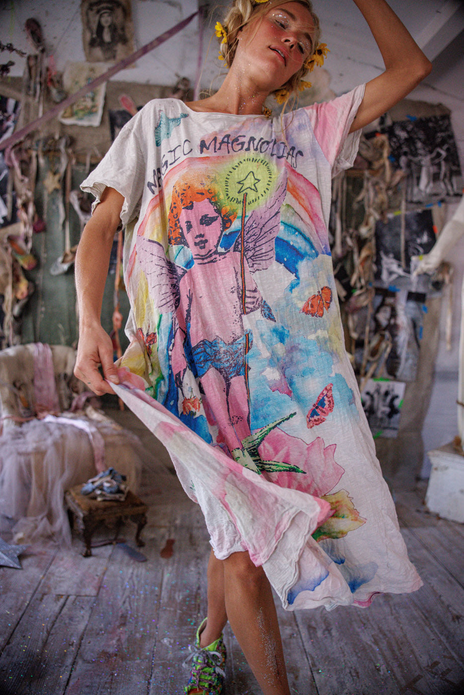 Магически Магнолии T Рокля Лунна светлина 