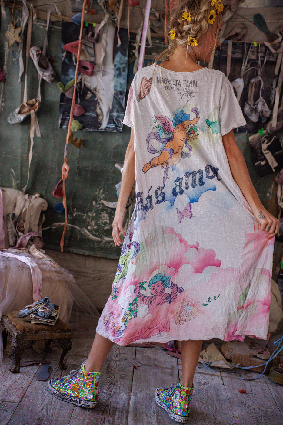 Магически Магнолии T Рокля Лунна светлина 