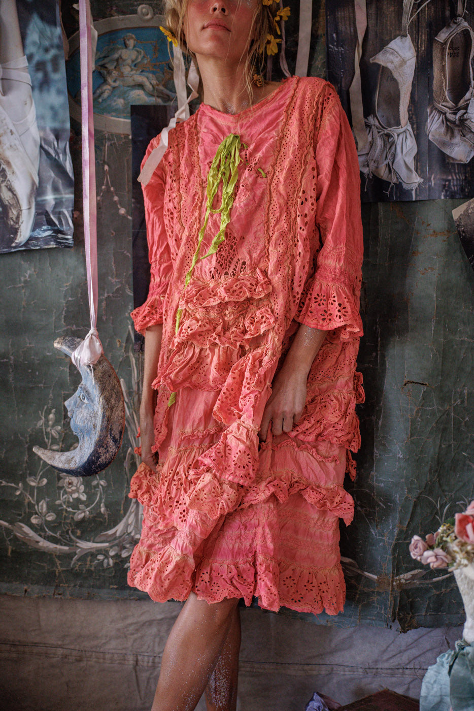 Eyelet Carmen Volangkjole Cara Cara 