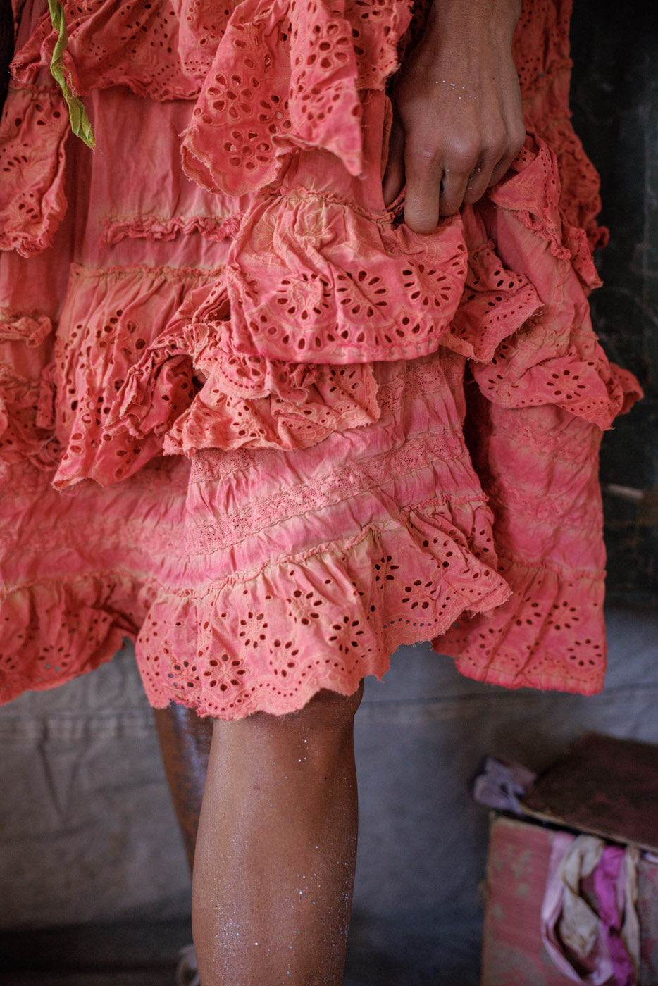 Eyelet Carmen Volangkjole Cara Cara 