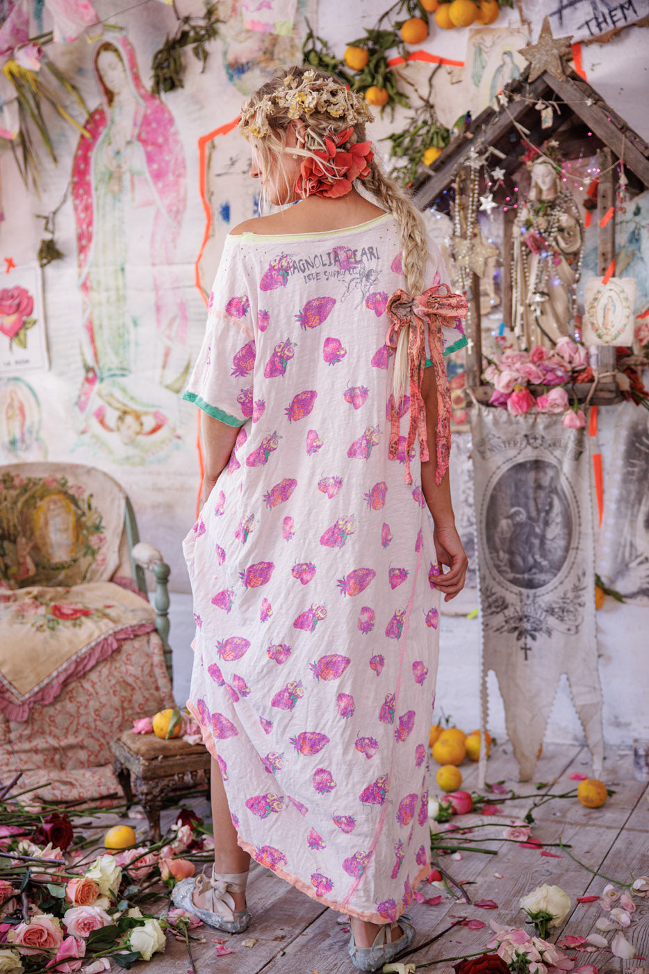 Truskawkowa sukienka T Neon Drip Berry 