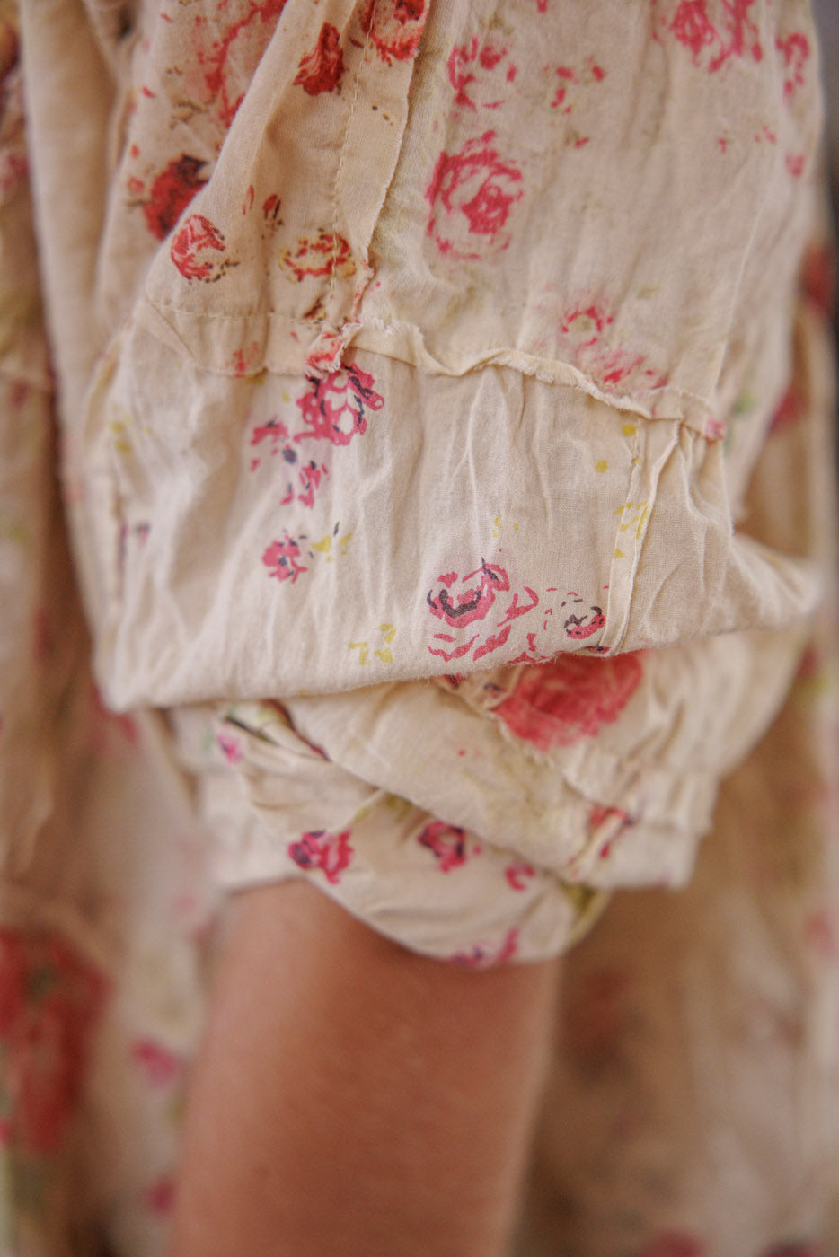 Magnolia Pearl artisan dress sleeve in vintage floral print, whimsical, unique clothing style