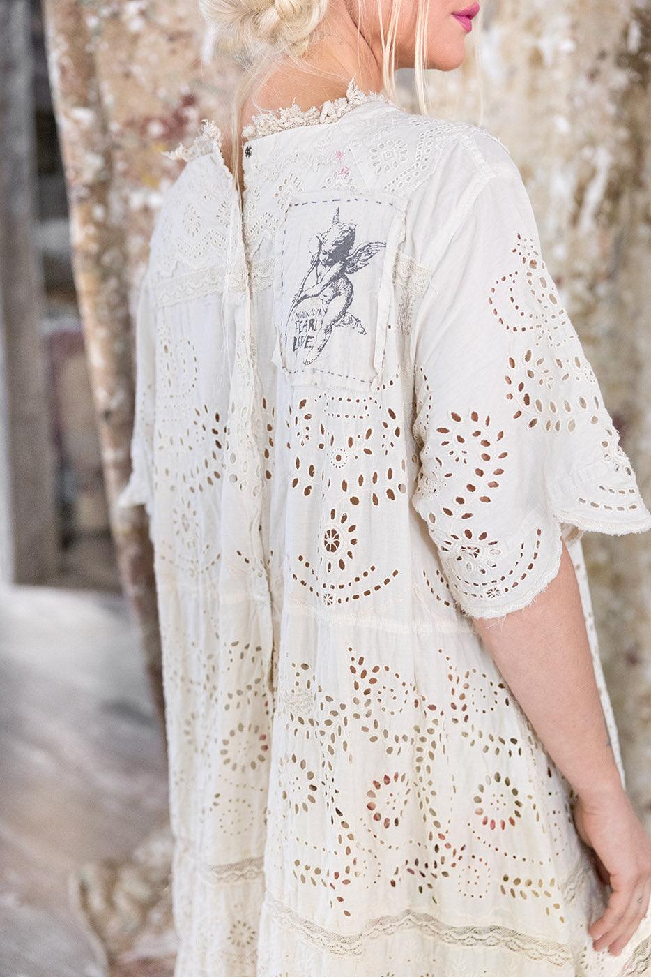 spell lala linen shift dress Eyelet Heeren – Magnolia Pearl Clothing 45% Cotton taschen Size:LRG Yellow Halter Neck Midi