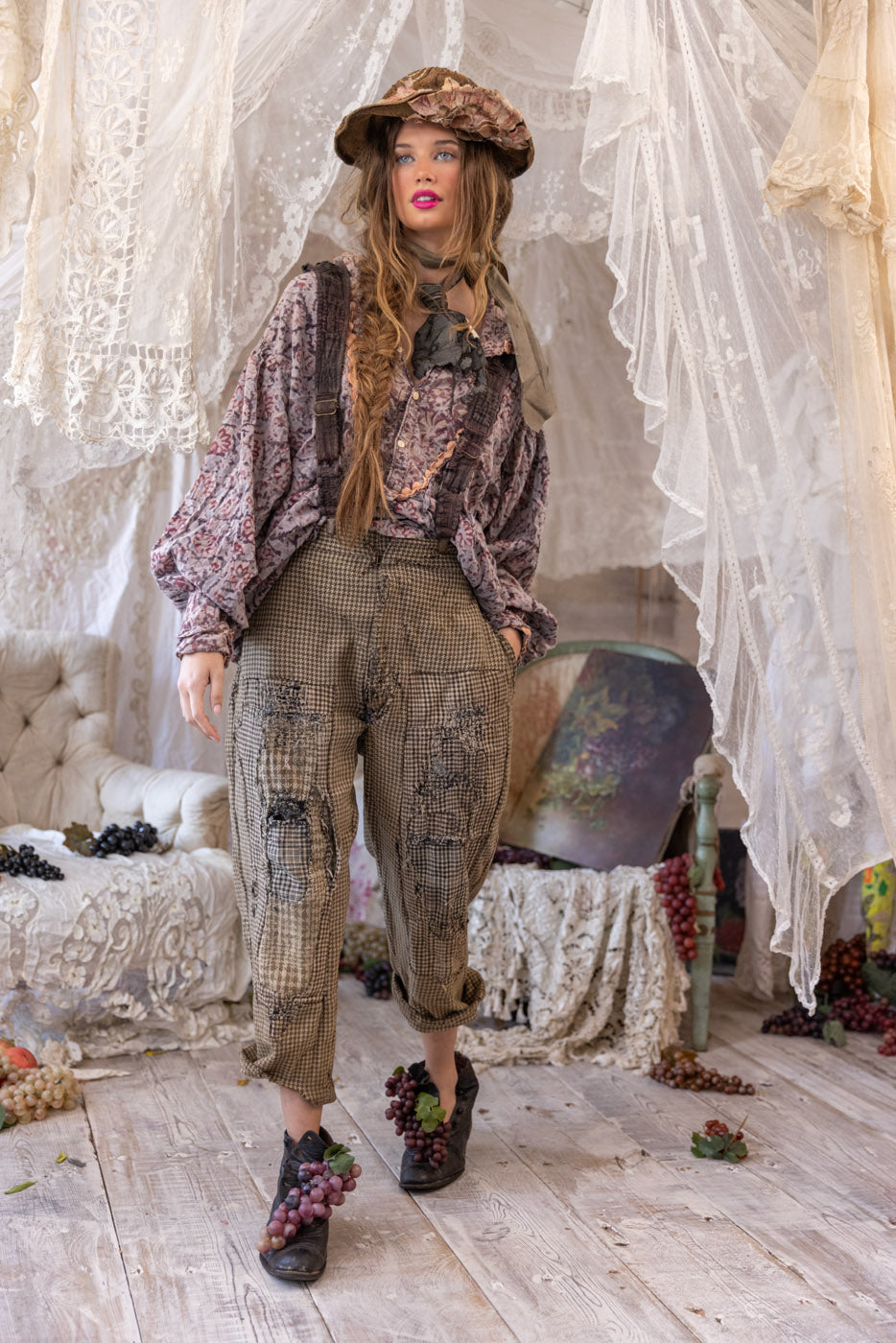 トップス lui jewelry border long tee 03 Block Print Tora Shirt – Magnolia Pearl Clothing