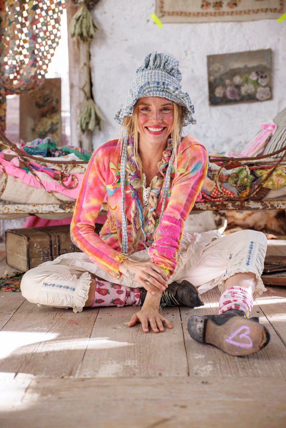 Embroidered Zip Hoodie Magnolia Pearl Clothing