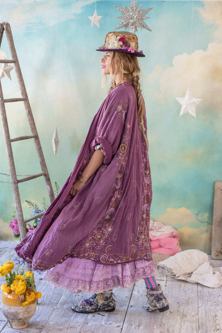 hei heiATON コート COMOLI AURALEE YOKE Embroidered Belinay Kimono – Magnolia Pearl Clothing