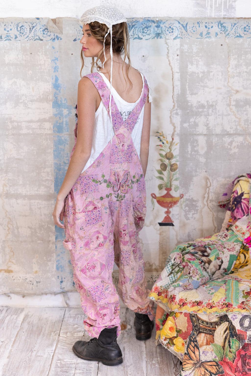 Quiltwork Embroidered Overalls - Magnolia Pearl Clothing