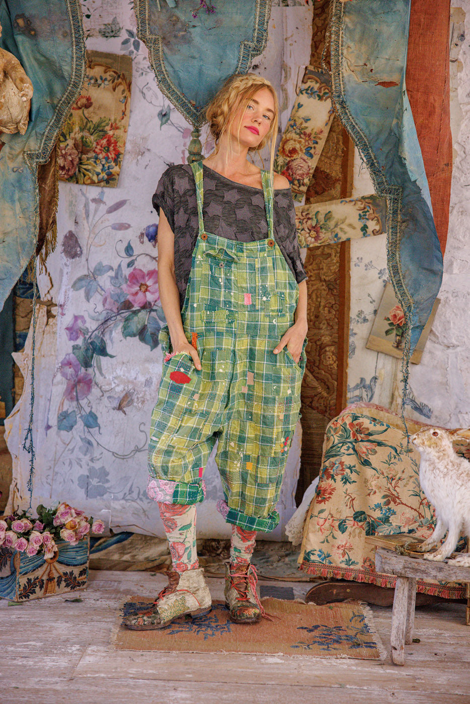 magnolia pearl パッチワーク オーバーオール Patchwork Love Overalls – Magnolia Pearl Clothing