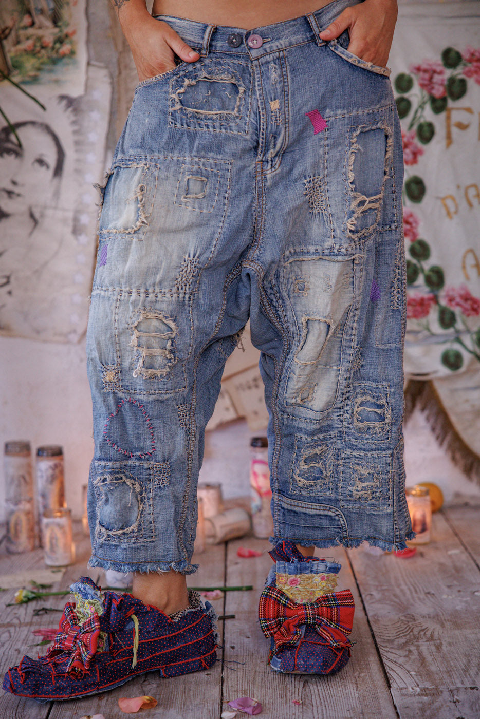 Mon Cheri prancūziško kirpimo džinsai išblukusios indigo spalvos 