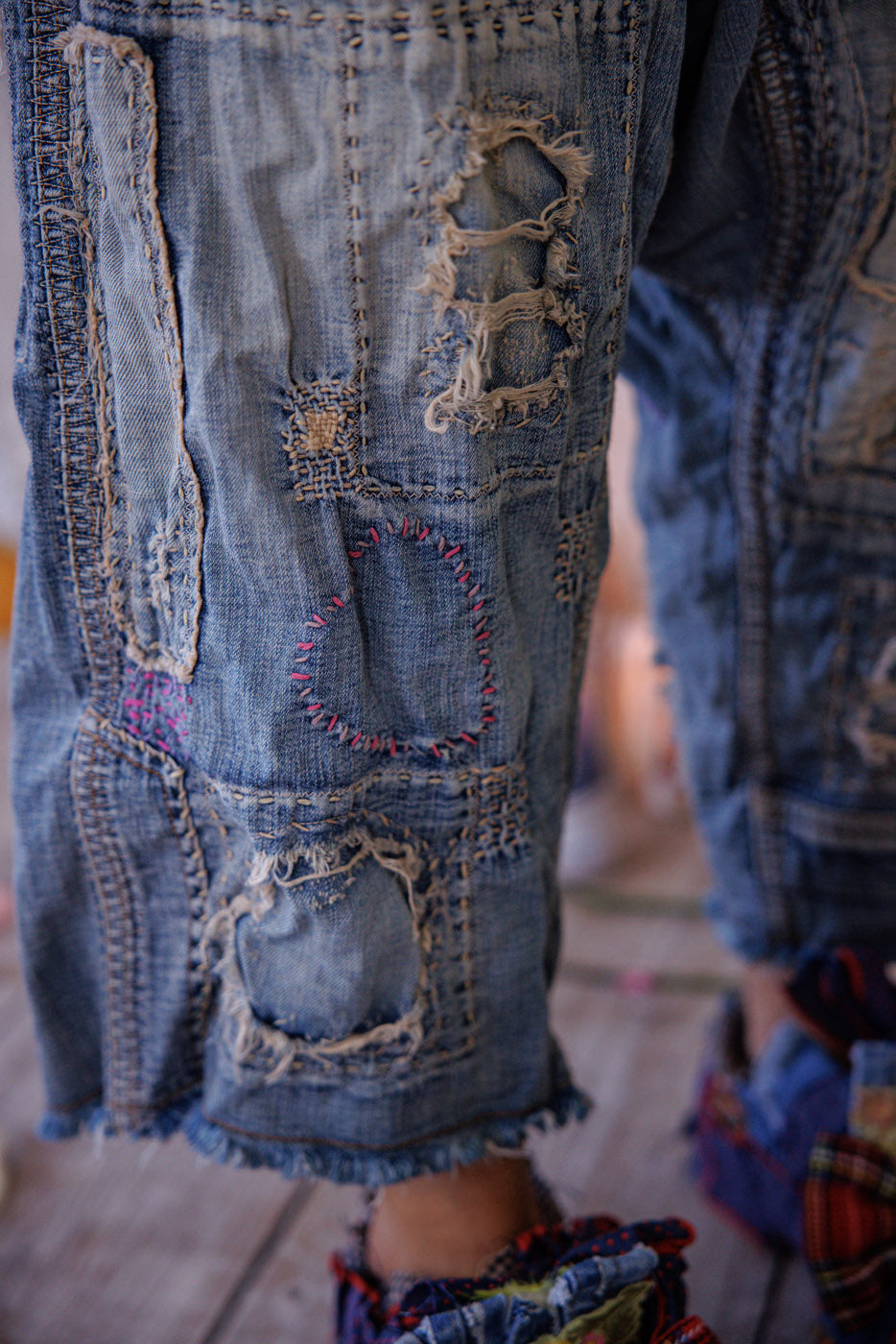 Mon Cheri prancūziško kirpimo džinsai išblukusios indigo spalvos 