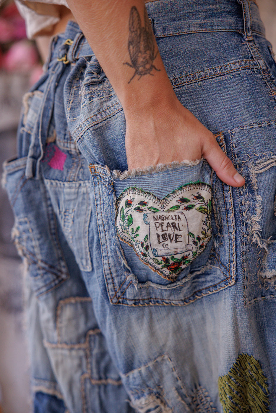 Mon Cheri prancūziško kirpimo džinsai išblukusios indigo spalvos 