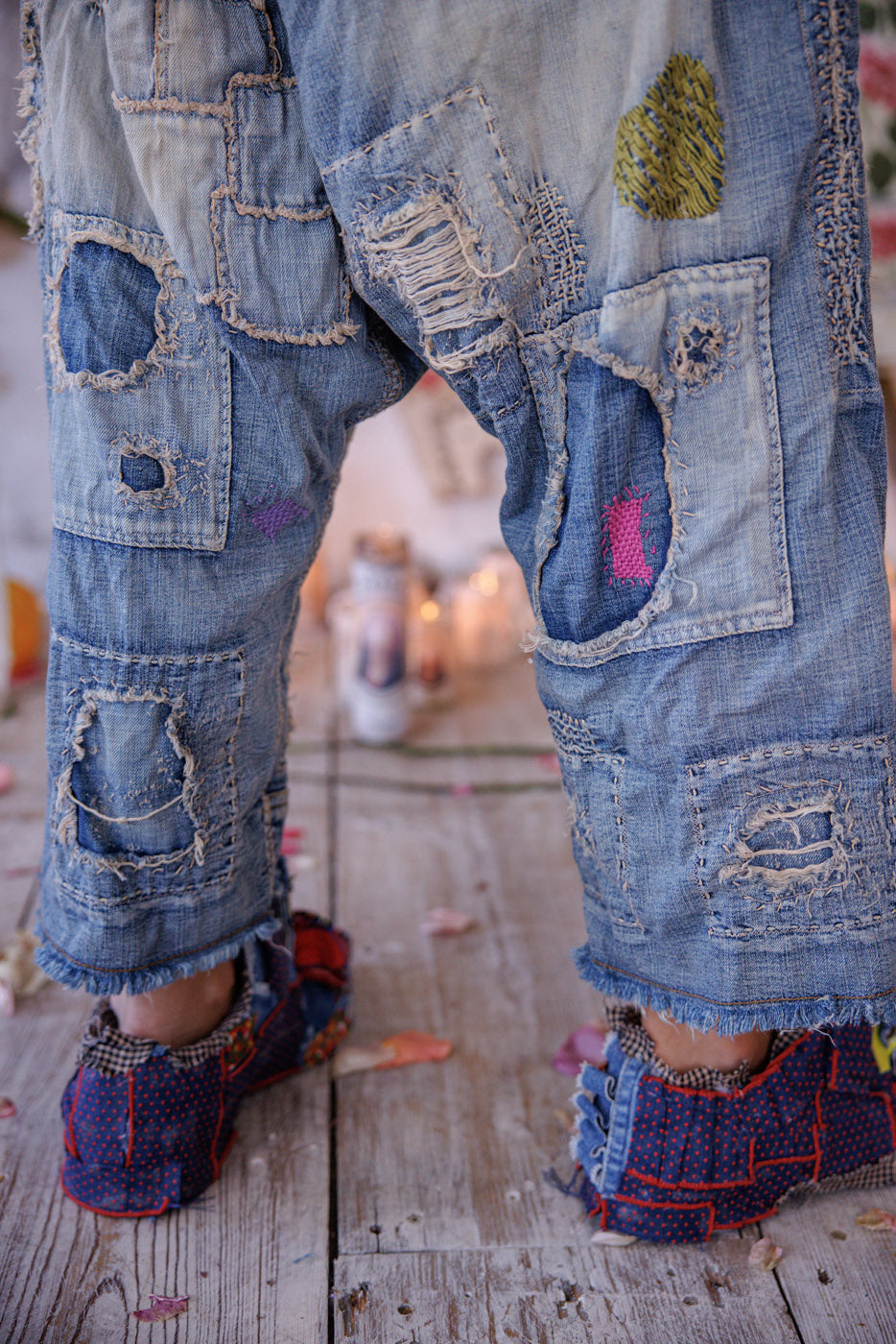 Mon Cheri prancūziško kirpimo džinsai išblukusios indigo spalvos 