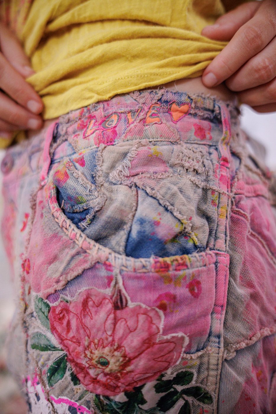 Quiltwork Applique Miner Denims Magnolia Pearl Clothing