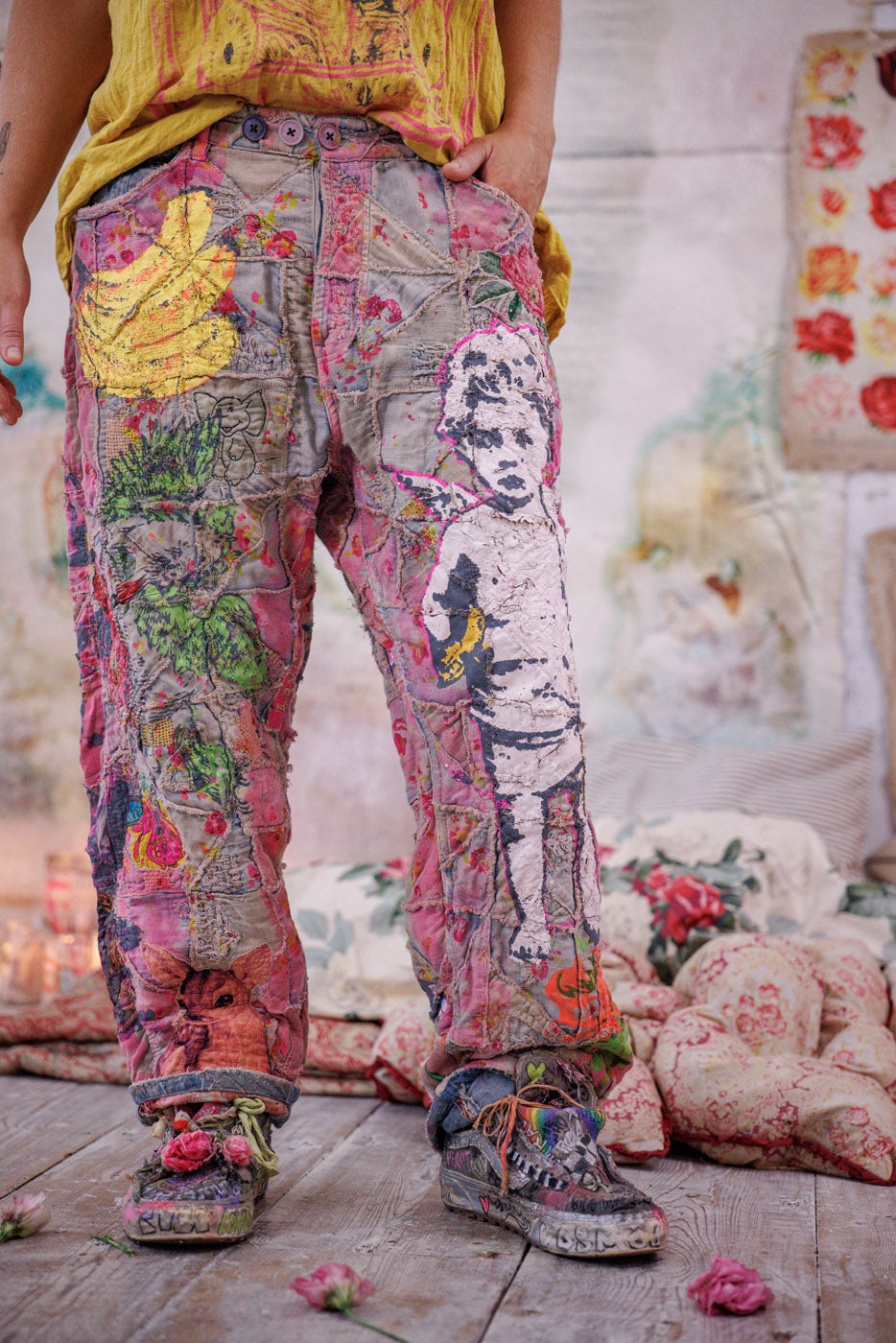 Quiltwork Applique Miner Denims Magnolia Pearl Clothing