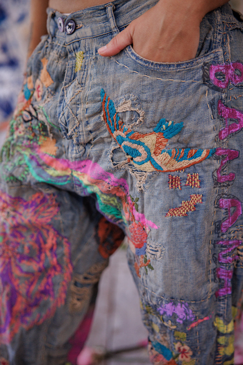 Banana Circus Miner Jeansy Prane Indygo 