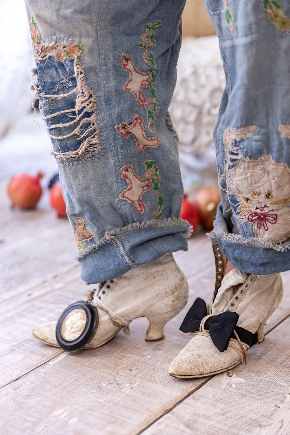 Jean Réparateur Mineur Magnolia Pearl Taille Unique - Denim Coton, Coupe Boyfriend, Neuf Avec étiquettes