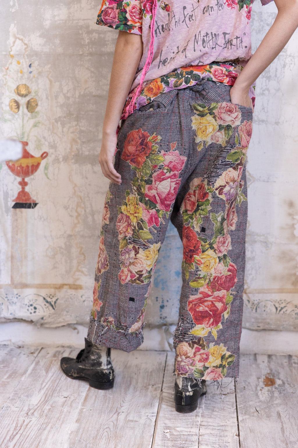 Magnolia Pearl Cotton Twill Miner Pants with Sunflower Applique