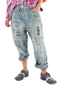 パンツ TC Magnolia loosefit pleats damage denim Cotton Linen Miners Denims – Magnolia Pearl Clothing