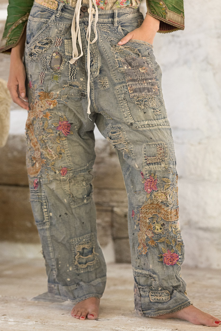 Dragon Embroidered Provision Denims