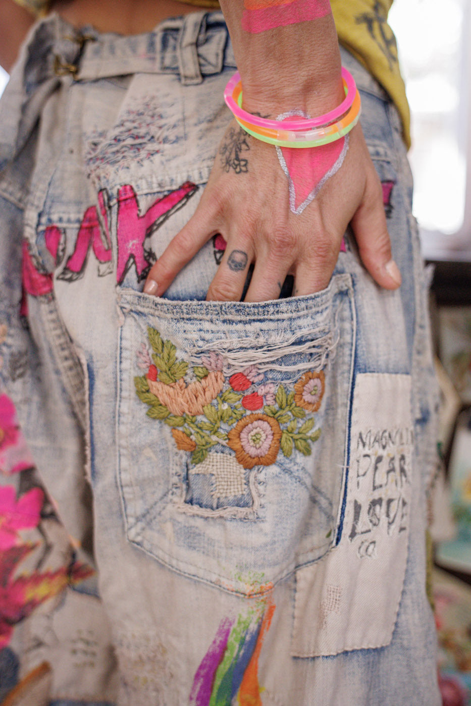 Valentino derliaus džinsai išblukusios indigo spalvos 