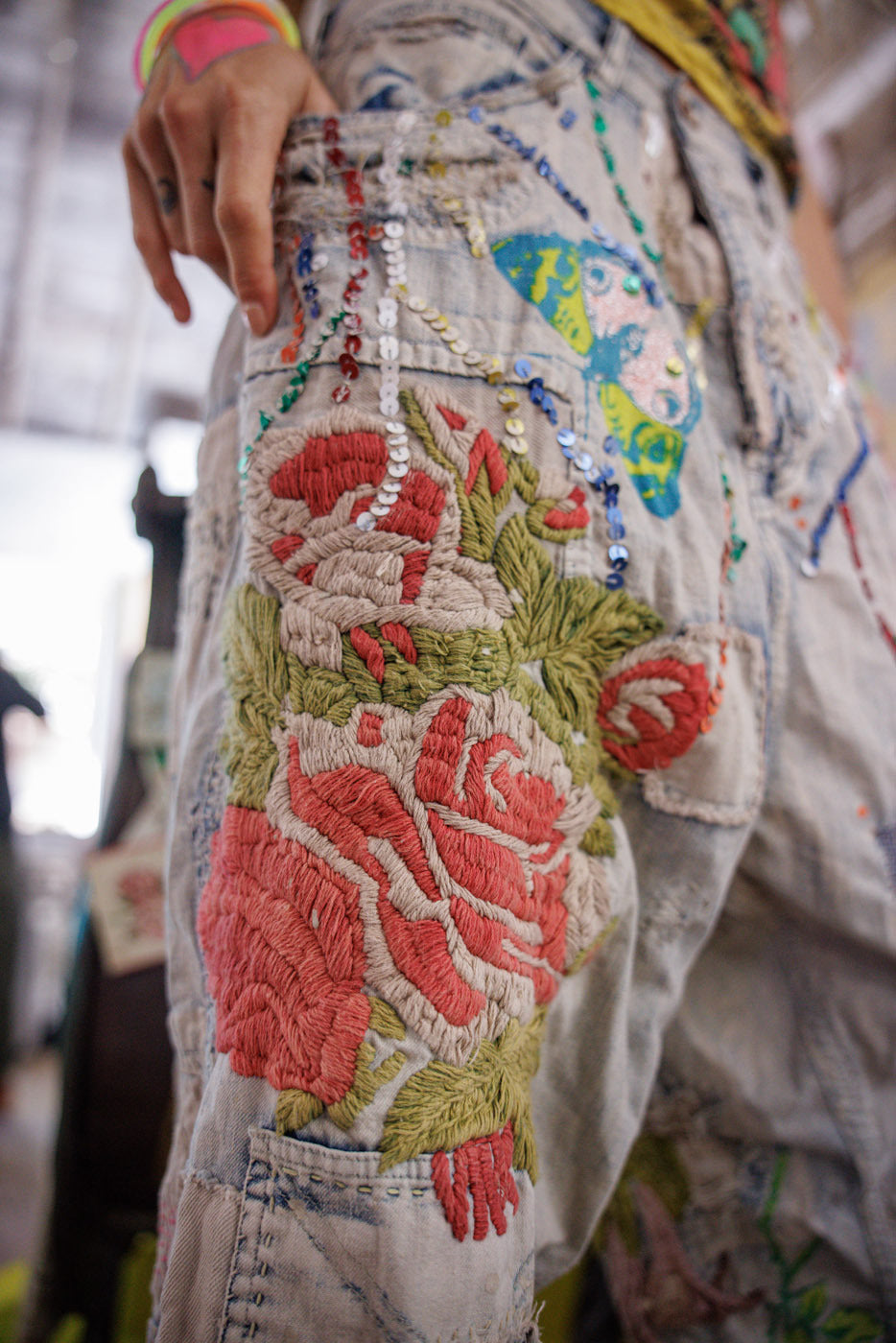 Valentino derliaus džinsai išblukusios indigo spalvos 