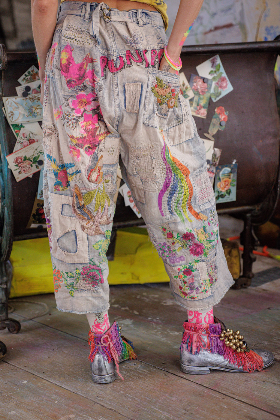 Valentino derliaus džinsai išblukusios indigo spalvos 