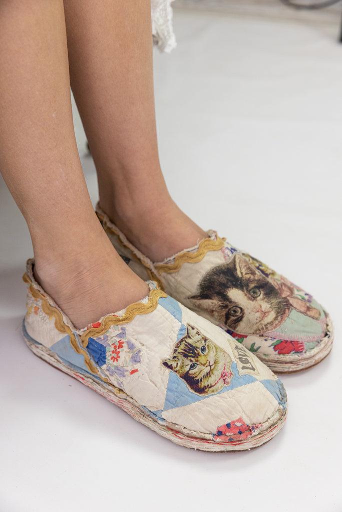 OOAK Kitty Quilt Shoes - Magnolia Pearl Clothing