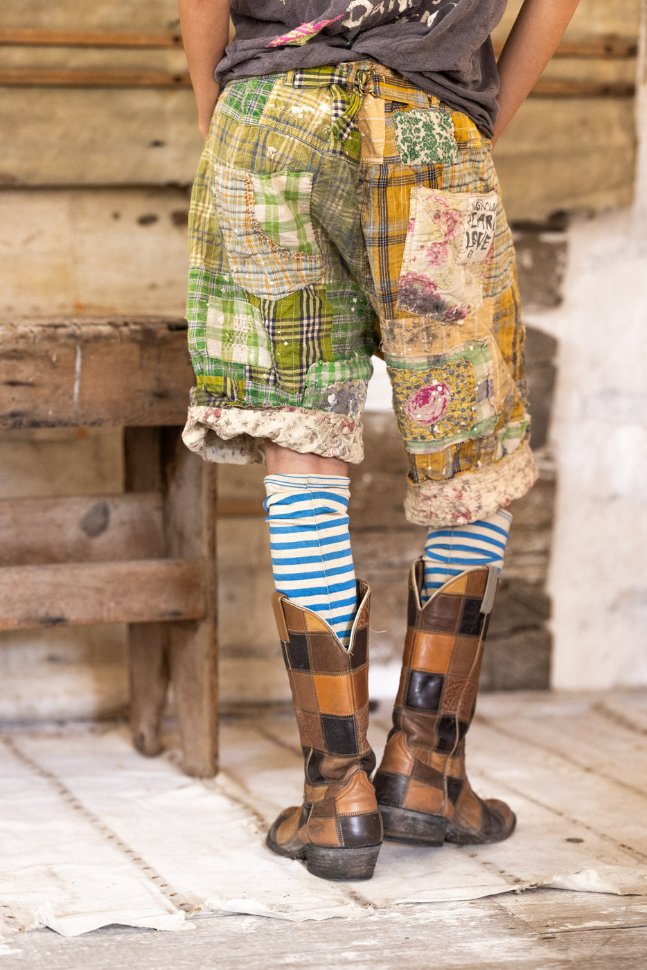 Shorts de mineur en patchwork 