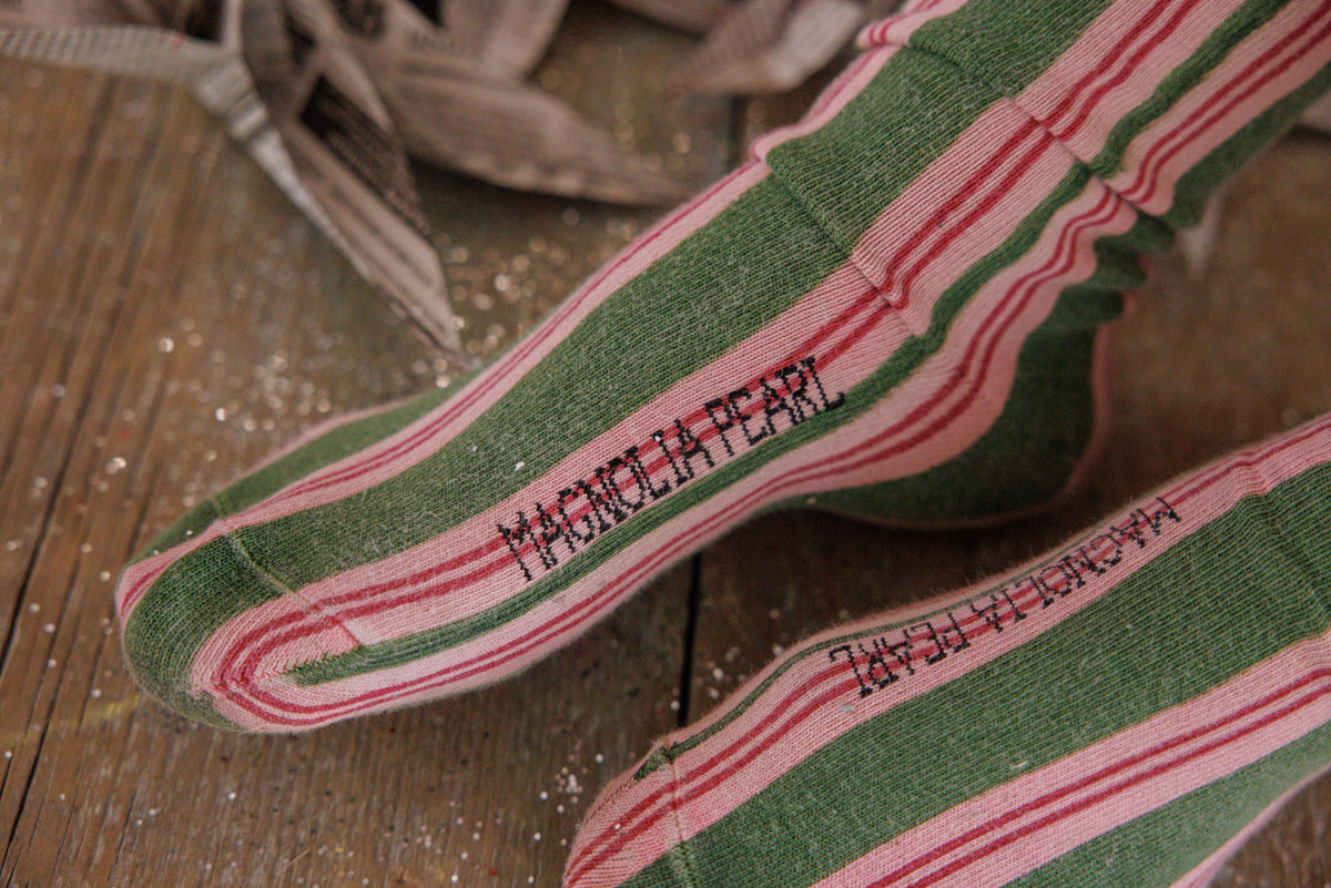 Green & Pink Stripe Over-the-Knee Socks Magnolia Pearl Clothing