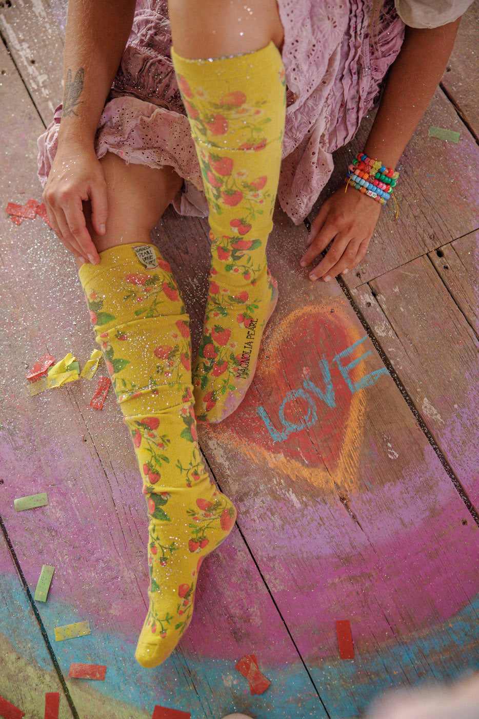 Blossom Berry OTK Socks