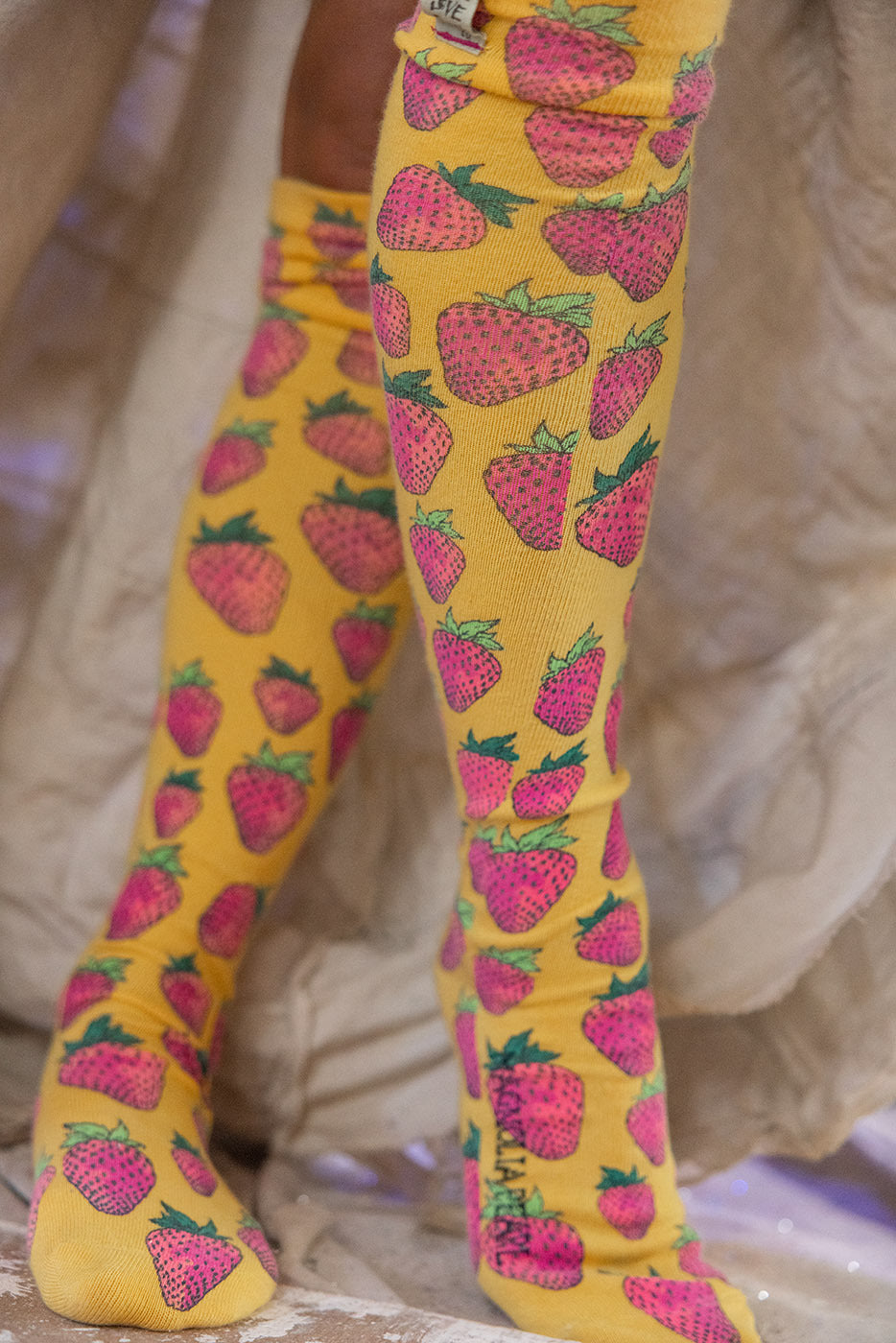 Strawberry Over The Knee Socks Angel Food Magnolia Pearl