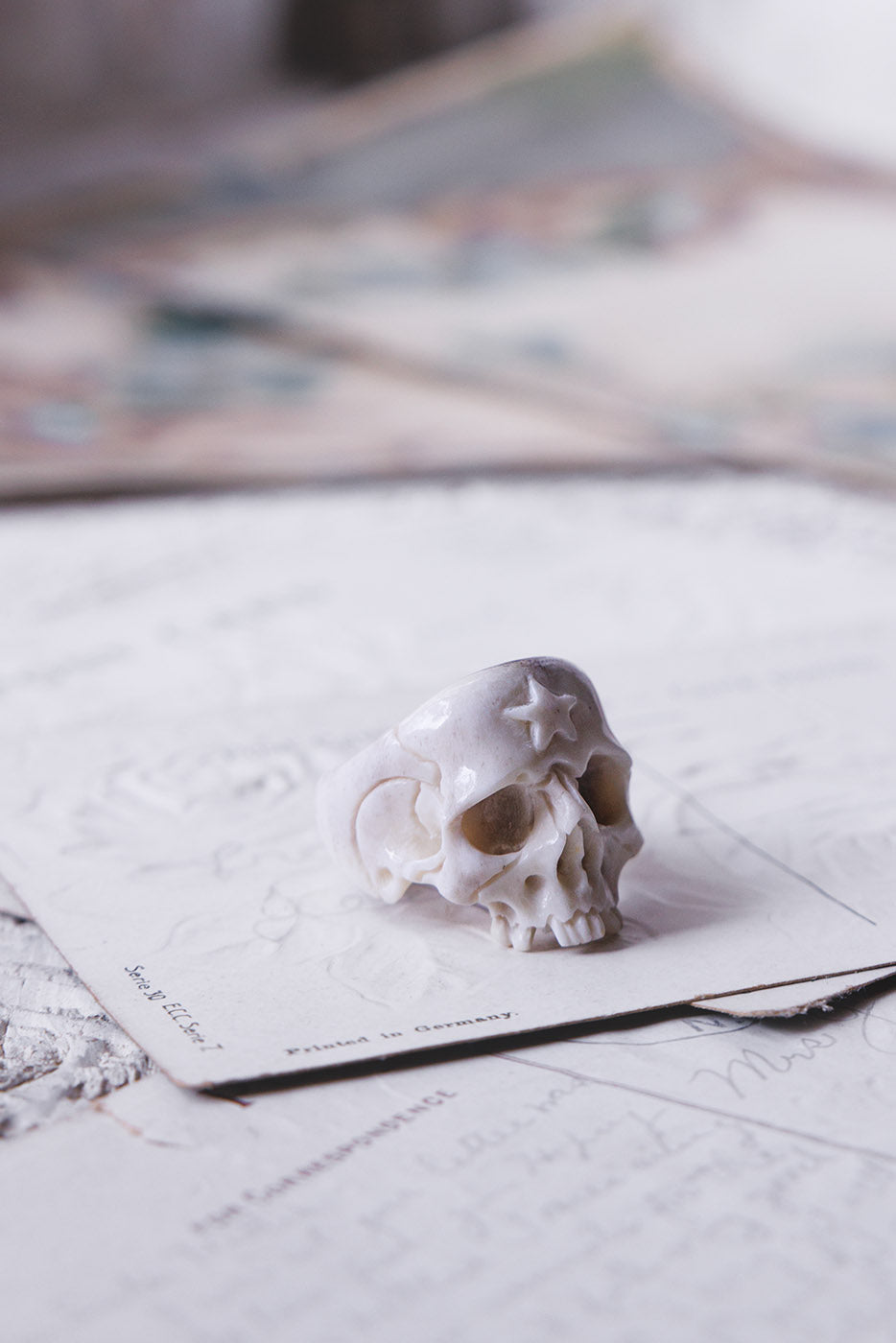 Beloved Antler Skull Ring