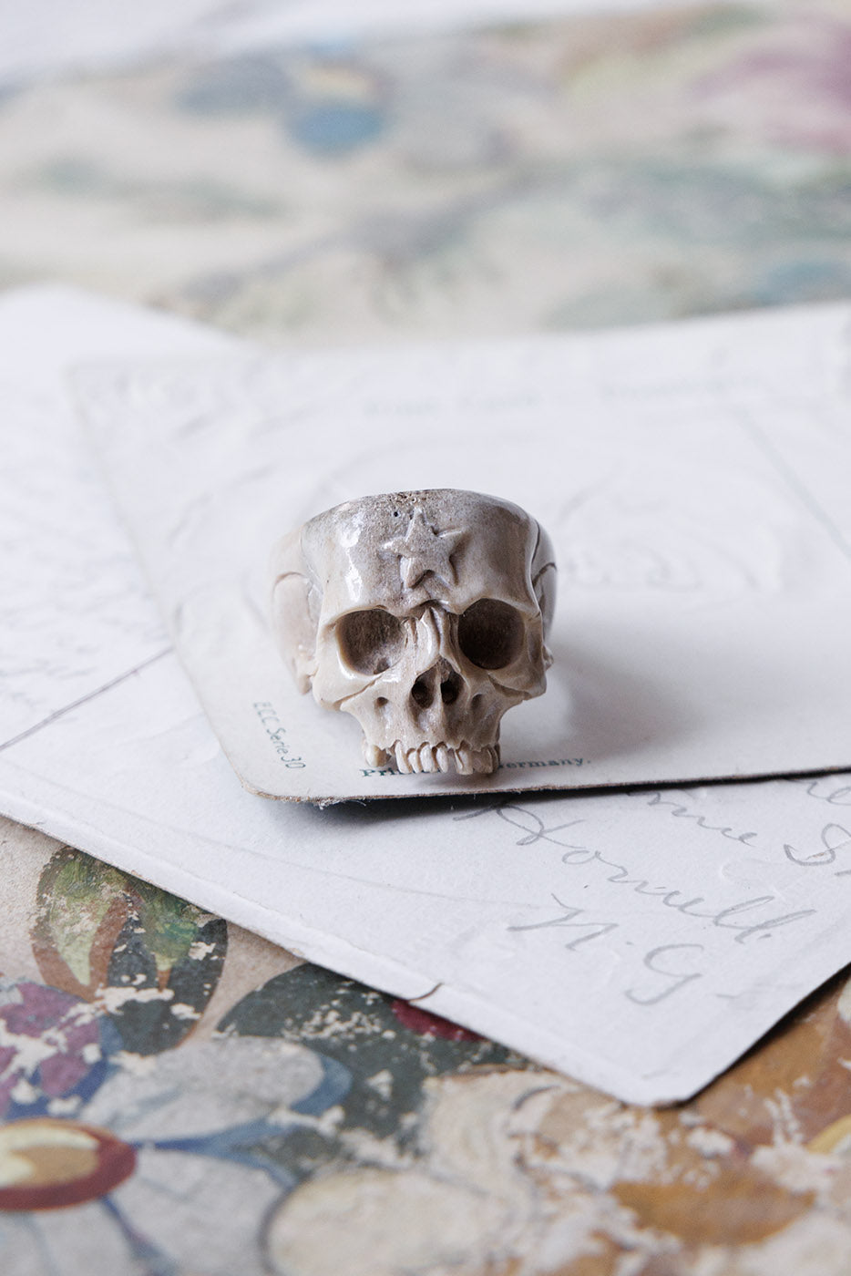 Beloved Antler Skull Ring