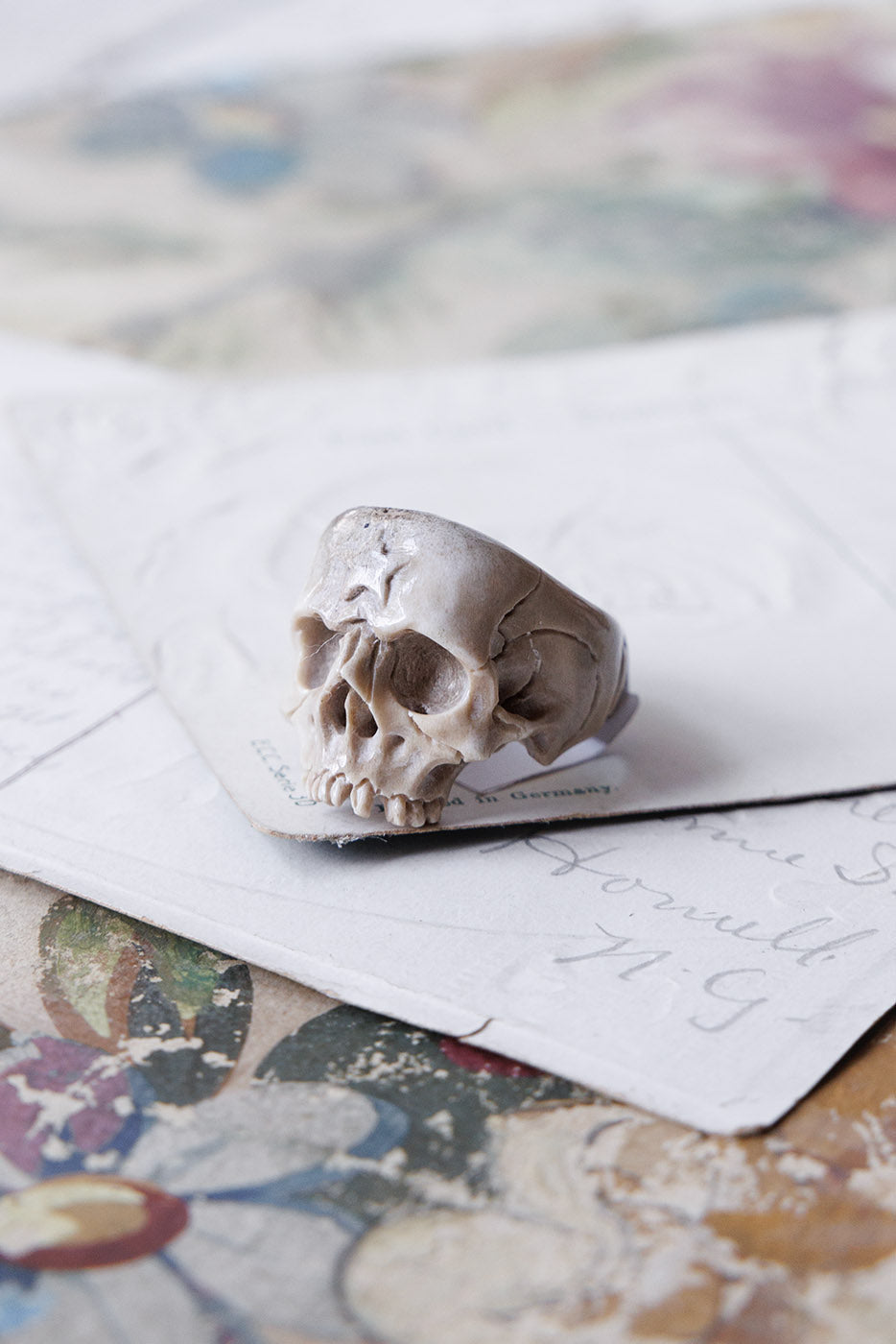 Beloved Antler Skull Ring