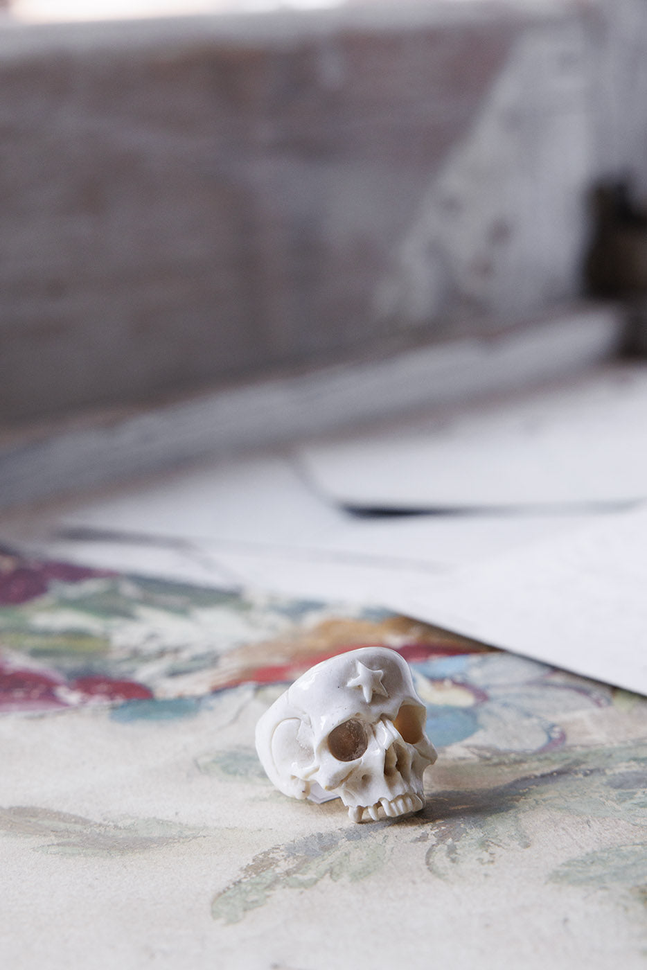 Beloved Antler Skull Ring