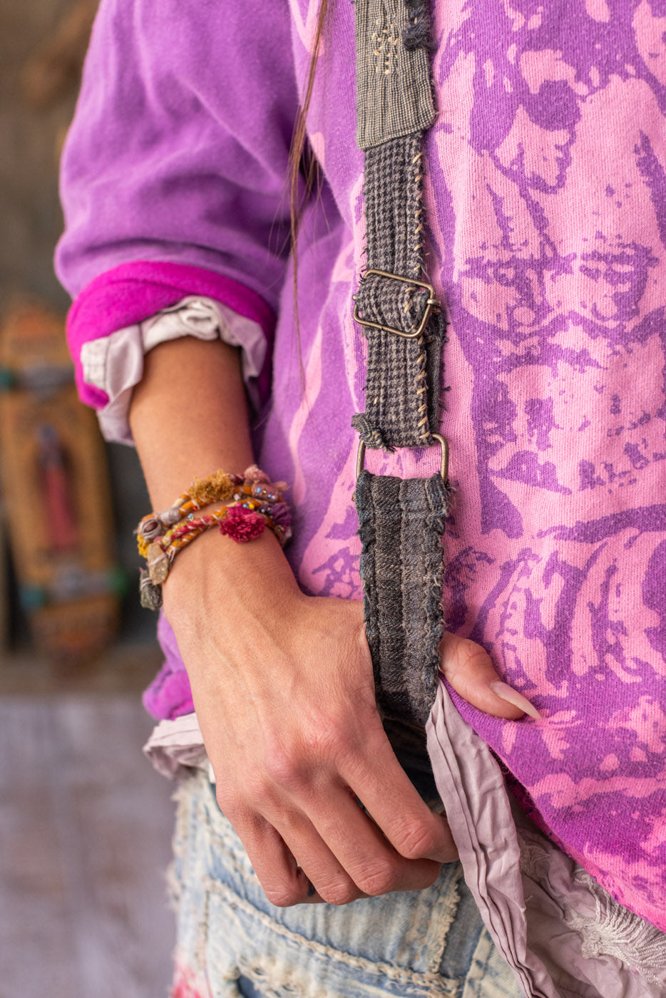 ★理紗★ DROP PEARL SUSPENDER PANTS Woven dress trousers with braces | Beige mélange | Kids | Newbie